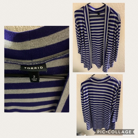 torrid Sweaters - Torrid Navy and Grey Cardigan Size 2